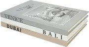 Set of 3 Decorative Books for Home Decor - Coffee Table Decoration Books - Best Display Books - Book Decorations - Modern Hardcover Matte Book Stack - Fashion Designer Book Set