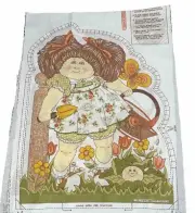 Cabbage Patch Kids Doll Pillow Cut-n-Sew Fabric Panel Pattern Grannycore VTG