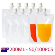 200ML Stand Up Bean Seal Bag Spout Pouch Reusable Flask for Juice Drink Wine Cup