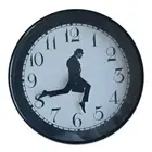 British Comedy Inspired Ministry Silly Walk Wall Clock(Black 10in With frame)