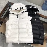 在飛比找蝦皮購物優惠-moncler 蒙口馬甲背心 連帽字母印花男女同款 羽絨馬甲