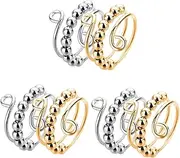 Generic 3sets Anxiety Ring for Women Metal Fidget Ring Elegant Finger Accessory Wear Resistant Decorative Portable Smooth 2pcs*3