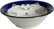 Porcelain 4.75 inch Dipping Sauce Bowl Blue Maneki Neko Cat Made in Japan S-2564