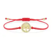 Gold Tree of Life Charm Red String Protection Bracelet