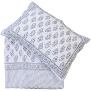 LVD Cotton Bedspread/Quilt w/ 2x Pillow Shams Set Queen/King - Persian Flower
