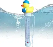 Floating Pool Thermometer - Water Gauge | Duck Pool Thermometer | Duck Hot Tub Temperature Meter with String | Gauge for Outdoor & Indoor Swimming Pools, Spas, Hot Tubs & Aquariums
