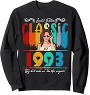 [X.Style] Liz Name Mom Womens Born in 1993 Mother's Day Sweatshirt ds1376 Sweater (L) Black