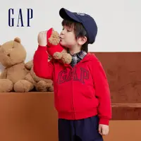 在飛比找蝦皮商城優惠-Gap 男幼童裝 Logo印花連帽外套 碳素軟磨法式圈織系列