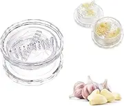 Manual Garlic Mincer Grinder Rocker Press - Transparent White | Kitchen Tool for Garlic, Ginger, Vanilla, Nuts | Easy Use and Clean | Ergonomic Design