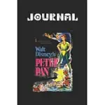 JOURNAL: DISNEY PETER PAN VINTAGE CARTOON POSTER GRAPHIC BLANK JOURNAL NOTEBOOK SIZE FOR DIARY STUDENT TEACHER FRIEND WITH 120
