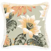 Cushion Cover-Coastal Fringe-Secret Garden White-45cm x 45cm