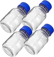 TIDTALEO 4Pcs Graduated Reagent Storage Glass Bottles with Screw Caps Liquid Medicine Containers Sealed Reagent Bottles for Laboratory Use Lightweight and Reusable