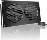 AC Infinity AIRPLATE S7 Quiet Cooling Fan System 12 with Speed Control for Home Theater AV Cabinets