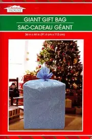 New Christmas House Giant Gift Presents Bag w Tag 36" x 44" ~ Snow (Qty 1)