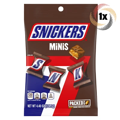 1x Bag Snickers Minis Milk Chocolate With Peanuts Caramel & Nougat Bars | 4.4oz