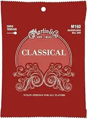 Martin M160 Silverplated Ball End Classical Guitar Strings, High Tension
