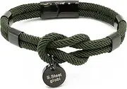 [globi] Paracord Braided Rope Bracelet for Men Women | Lightweight Nautical Unisex Cuff Bracelet with Stainless Steel Magnetic Clasp