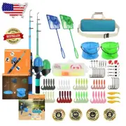 Beginner-Friendly Kids Fishing Rod Reel Combo - 2pcs Telescopic 4.92FT & 5.9FT