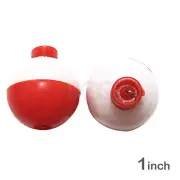 100pcs 1" Fishing float Snap-On Round Floats bobbers Push Button Red White NEW