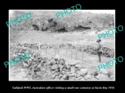 OLD LARGE HISTORIC MILITARY PHOTO WWI GALLIPOLI THE SULVA BAY CEMETARY c1916