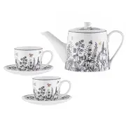 5pc Ashdene Queen Bee Tea Party/Coffee Latte Drink Set w/ Teapot/2x Cup/Saucer