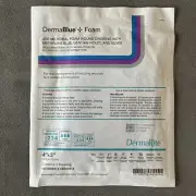 Dermablue + Foam Wound Dressing 4" X 5" x 1/4" #76040514 - Pack of 1 SEALED