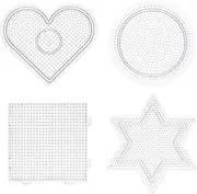 Vaguelly 4 Shapes in 1: Square Hexagon Round Love Pindou Template for Boys and Beads Plastic Pegboards Kit