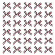 200pcs Mini Gingham Ribbon Bows 2 Inch Plaid Ribbon Bow, Red/Green