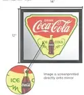 LICENSED DRINK COCA COLA MIRROR COKE 12" X 14" SOLD HERE ICE COLD REFRESH Coke