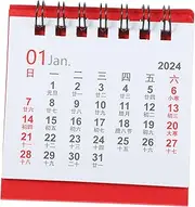 SHINEOFI 2024 Mini Calendar Small Tabletop Desk Calendar Stylish Home Decor for Bookshelf Office Convenient Coil Design for Easy Page Turning for Teachers Office Workers