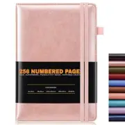 Lined Journal Notebook for Women Men, 256 Numbered Pages Hardcover Champagne