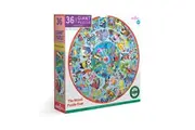 36pc eeBoo Kids Round Jigsaw Puzzle 58.5cm Good Deeds Educational Game 3+