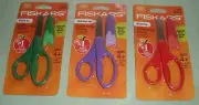 3 Fiskars Blunt Tip Safety Edge Scissors w/ Safety Sheath Red Green Purple New