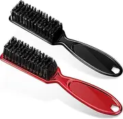 Patelai 2 Pcs Barber Blade Cleaning Brush for Clipper Cleaning Nail Cleaner Styling Brush for Fades Tapers Trimmer Manicure Salon(Black, Red)