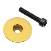 Wolf Tooth Ultralight Stem Cap and Bolt - Aluminum, 1 1/8 Top Only, Gold