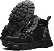 [USOR] Steel Toe Safety Boots Toe Cap Work Shoes for Men Women Resistant Lightweight Work Sneakers Comfortable Puncture Resistant Work Boots for Industrial Construction