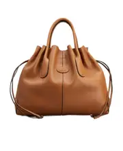 Tod's Di Logo Patch Drawstring Tote Bag One size brown
