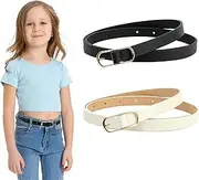 [Cloudlink] 2PCS Kids Belt Adjustable Size Durable Not Prone and Fading Girls Belt Fine Workmanship Elegant Fashionable and Exquisite Kids Belts for Pairing with Jeans Dresses Pants or Other Coats,