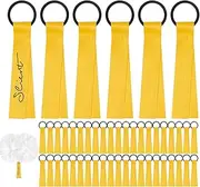 Xatteua Gear Tags Pom Holder for Cheerleading | Pom Poms Name Labels | Soft Cheerleading Name on Blank Ribbon Tags with Band for Text, Slogan, Name