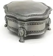 [Generic] Lihou PapaQ Antique Style Vintage Metal Jewelry Box – Small Trinket Organizer for Rings, Earrings, and Necklaces – Elegant Keepsake Gift Case for Women and Girls