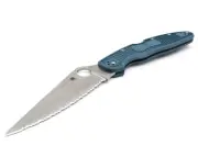 Spyderco Police 4 - Modern Lightweight Serrated Folding K390 Knife -Blue- Japan