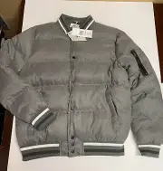 Reason Clothing Gray James Puffer Bomber Coat XL Neff HUF Staple LRG
