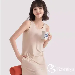 【Kosmiya】1件 罩杯式 莫代爾涼感無袖睡裙/寬鬆睡衣/短袖睡衣/女睡衣/莫代爾睡衣/涼感睡衣(4色可選/M-XL)