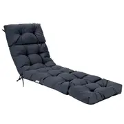 Giantex Patio Lounge Chair Cushion Non-Slip High Back Chair Cushion Indoor & Outdoor Grey