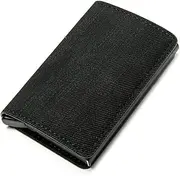[WAGMY] Men Wallet Mini Slim Anti-Theft Clutch Single Box Men Women Wallet Block Card Holder Denim Business Pop Up Metal ID Case (Black)