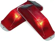 Luxshiny 2Pcs Solar Warning Light: Sensitive LED Warning Lamp Barricade Construction Safety Traffic Light for Yard - Red