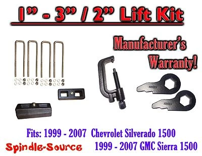 1 - 3" Keys+TOOL+2" Rear Block FOR 99 - 06 CHEVY GMC 1500 Silverado Sierra