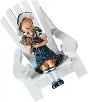 Alipis Beach Chair Doll Ornament Creative Wooden Desktop Decor for Living Bedroom Office Unique Tabletop Decoration with Girl Doll Pattern Present Photo Prop