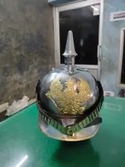 Steel & Brass Pickelhaube Helmet With FR Badge Military Officer German Prussian