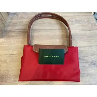 全新正品 LONGCHAMP 長把尼龍手提包 實用包款（正紅色）/迷你水餃拉鍊零錢包